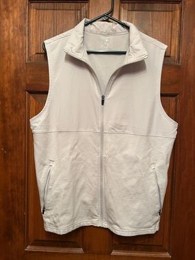 Layer 8 Light Beige Sleeveless Zip-Up Vest
